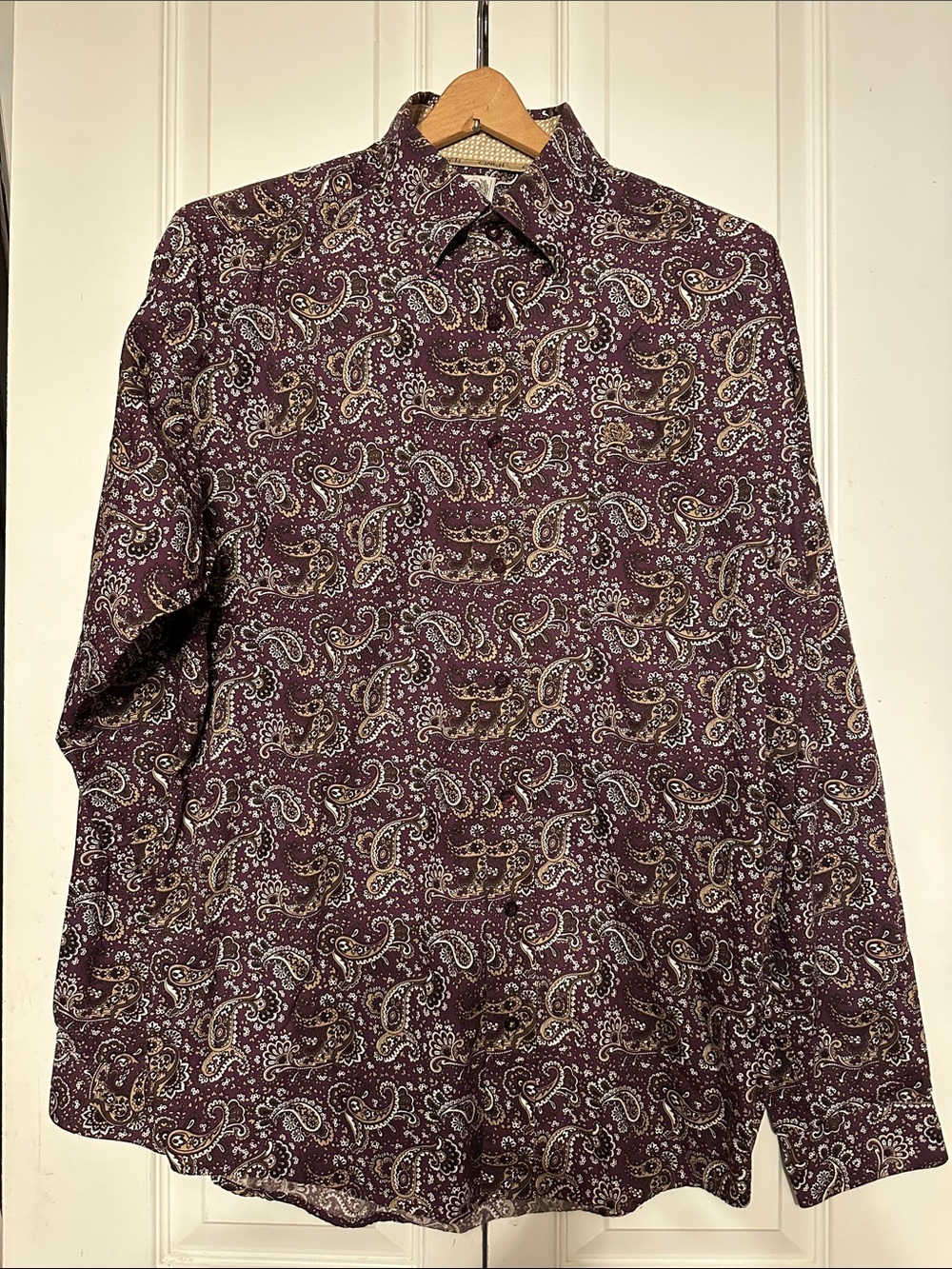 Cinch Men's Paisley Button-Down Shirt - Burgundy, Cream, Tan